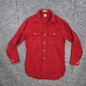 Vintage 60s Penneys Sanforized Shirt Mens Medium Red‎ Flannel Long Sleeve